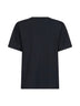 T-shirt in cotone nero con logo<BR/>