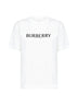 T-shirt in cotone bianco gesso con logo<BR/>