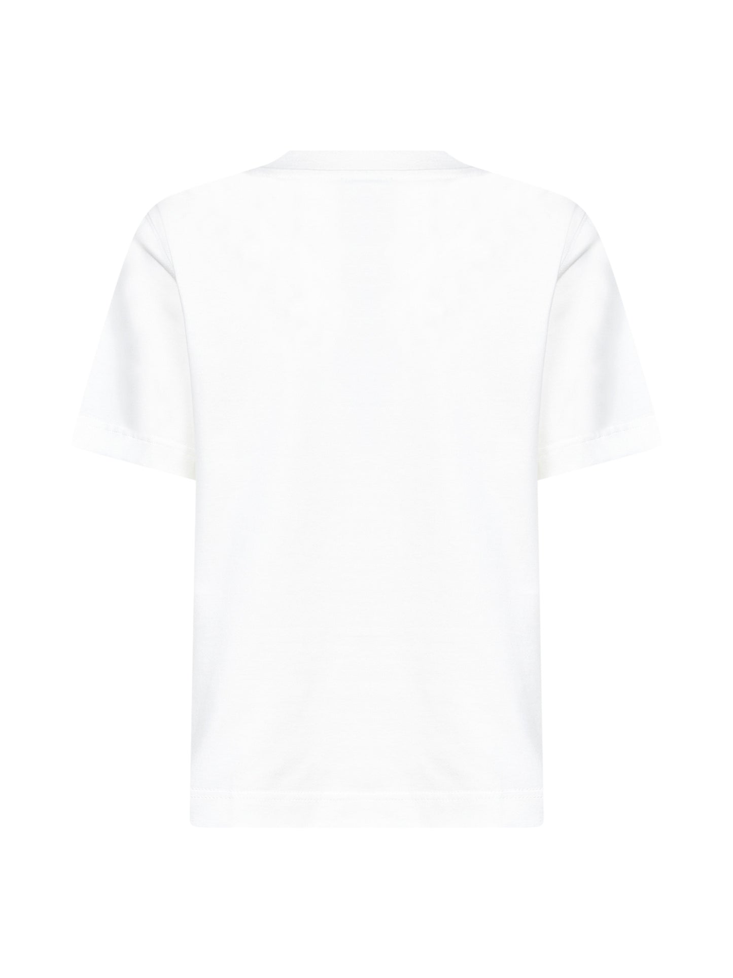 T-shirt in cotone bianco gesso con logo<BR/>