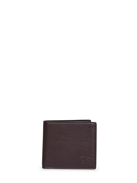 Brown Pop bi-fold wallet with Check pattern