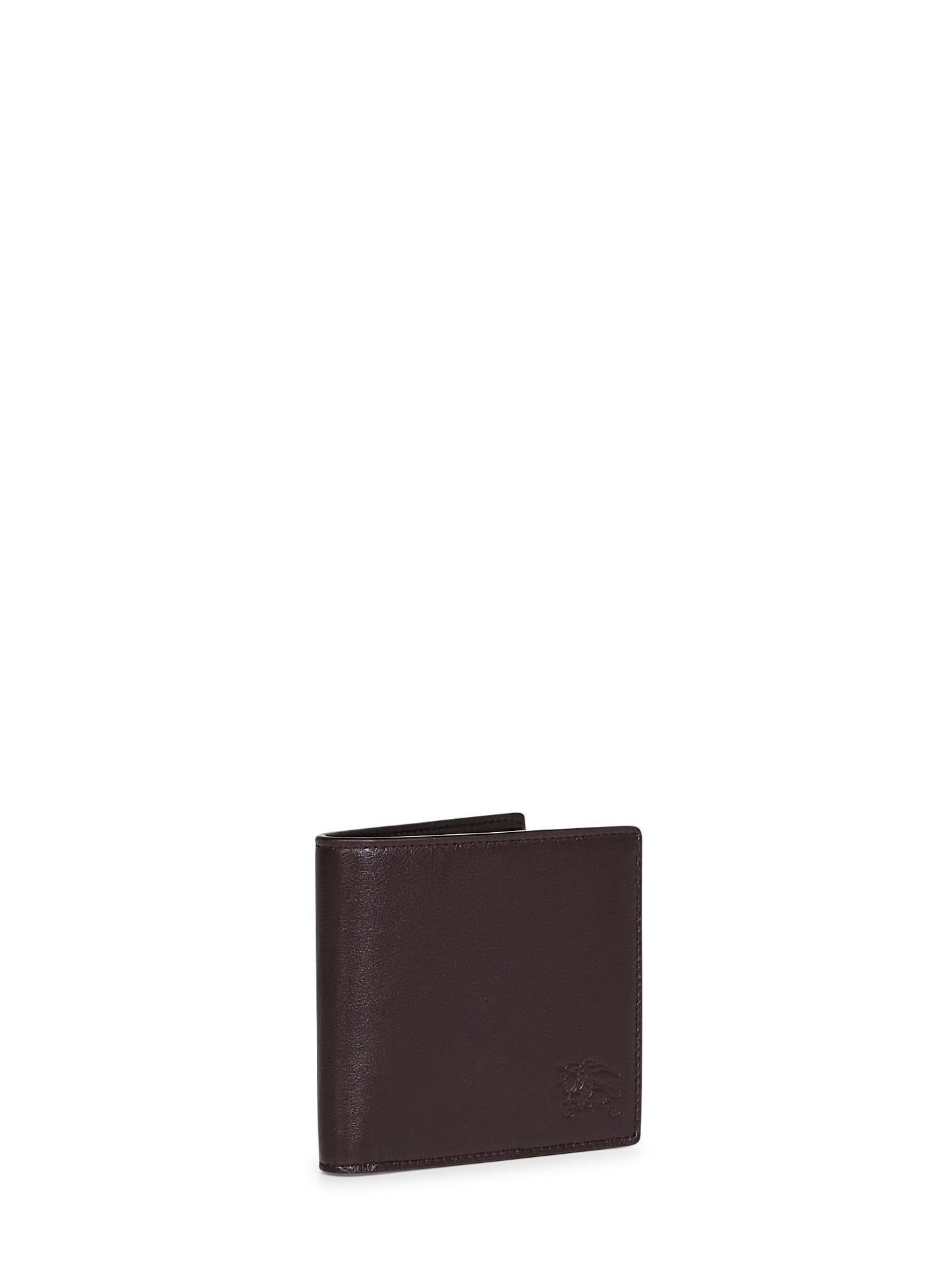 Brown Pop bi-fold wallet with Check pattern