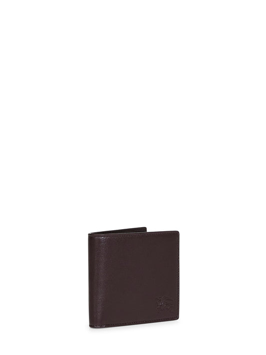 Brown Pop bi-fold wallet with Check pattern