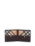 Brown Pop bi-fold wallet with Check pattern