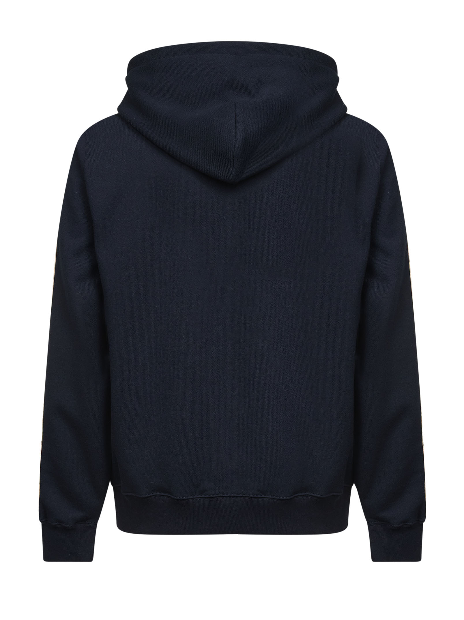 Blue cotton zip-up hoodie with Check tapes – Daniello.com
