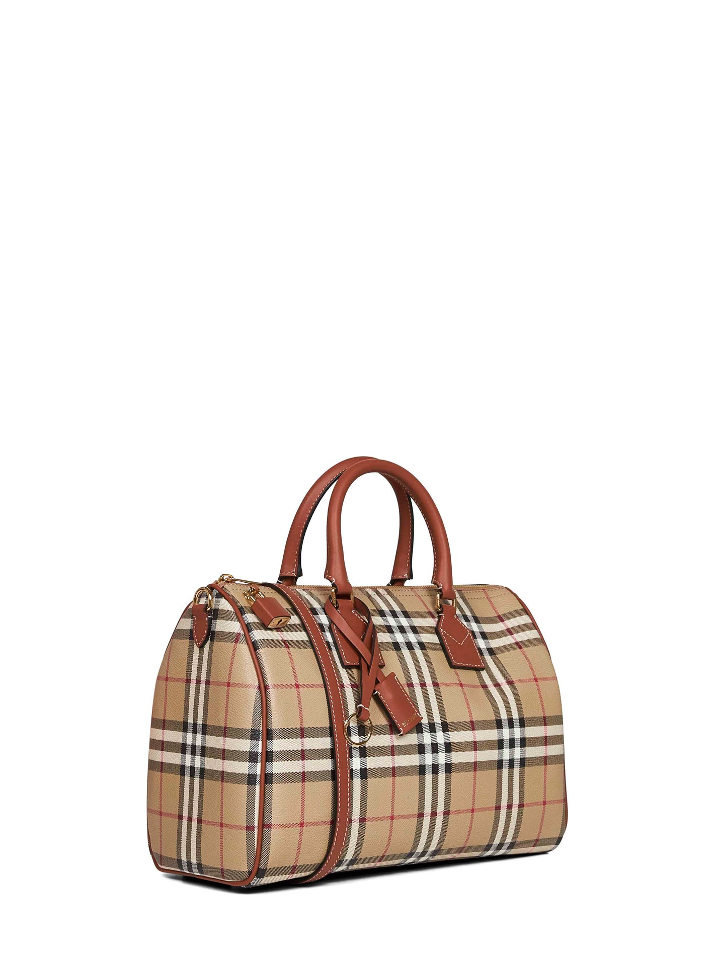 Borsa bowling Check media beige archivio