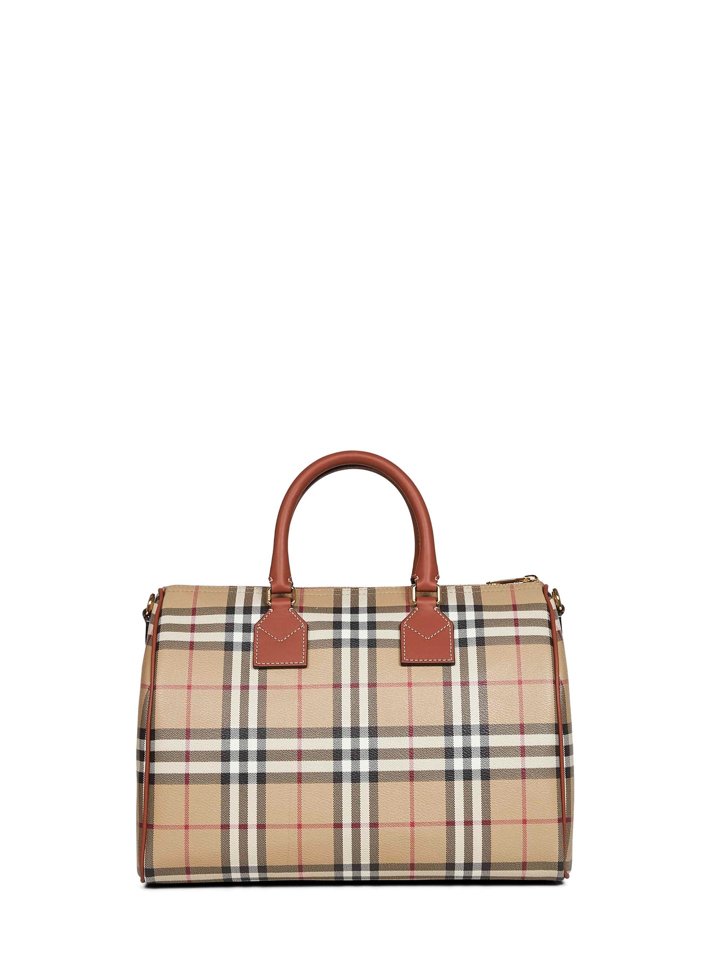 Borsa bowling Check media beige archivio
