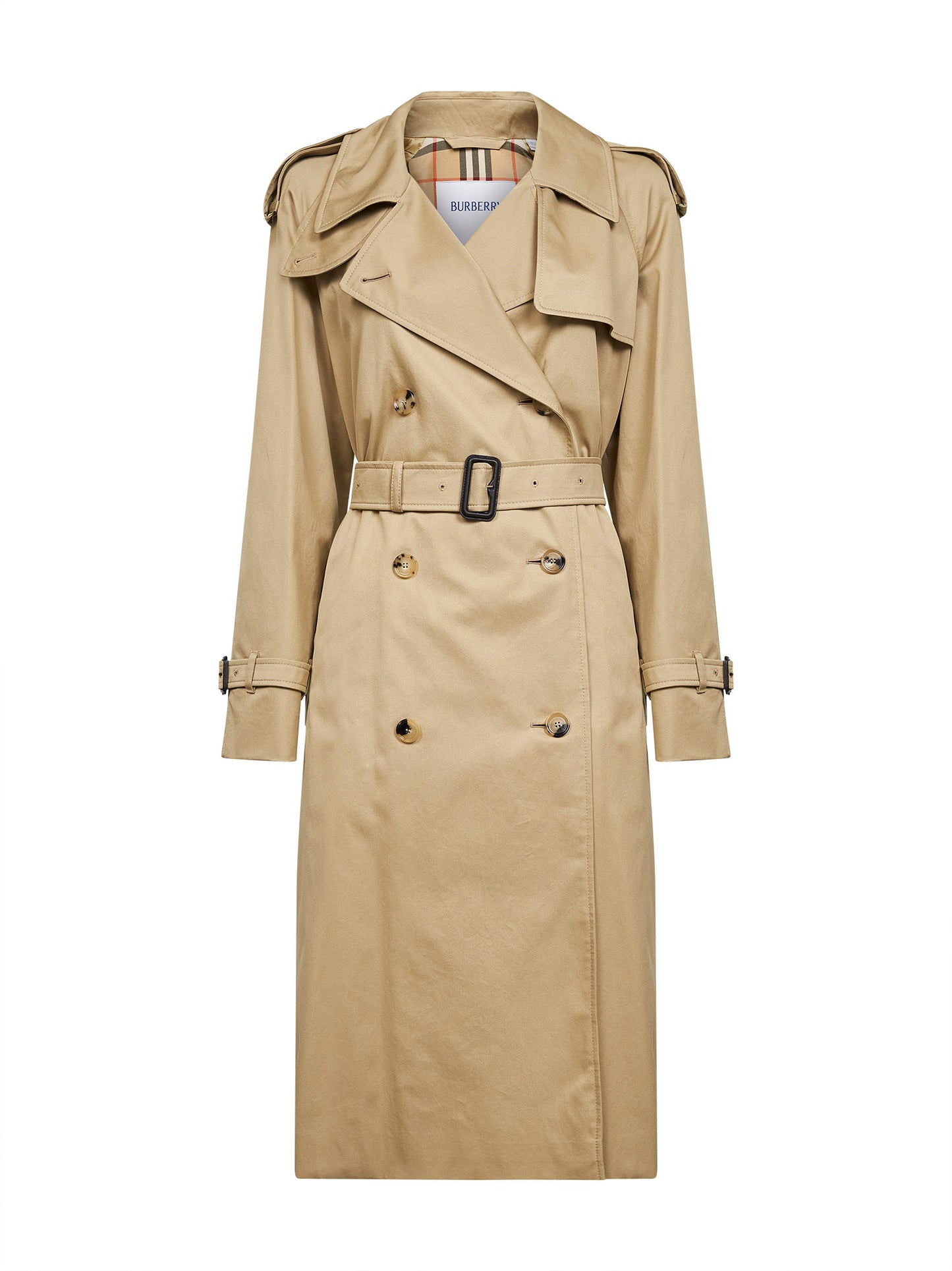 Trench Castleford lungo in gabardina beige