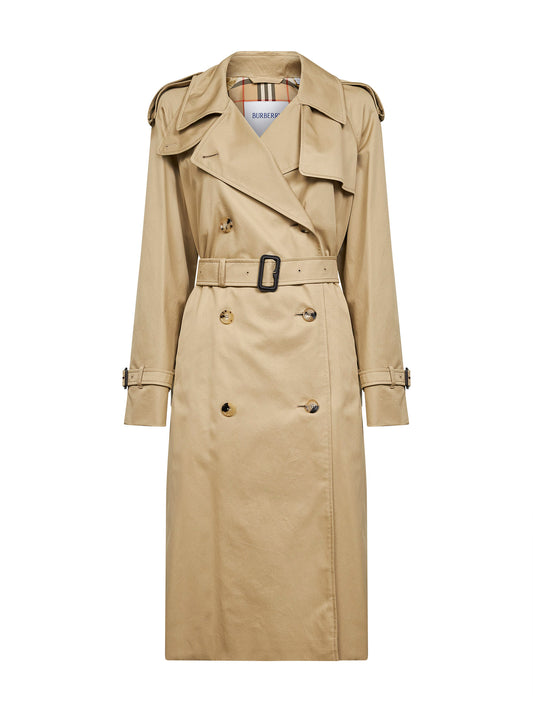 Trench Castleford lungo in gabardina beige