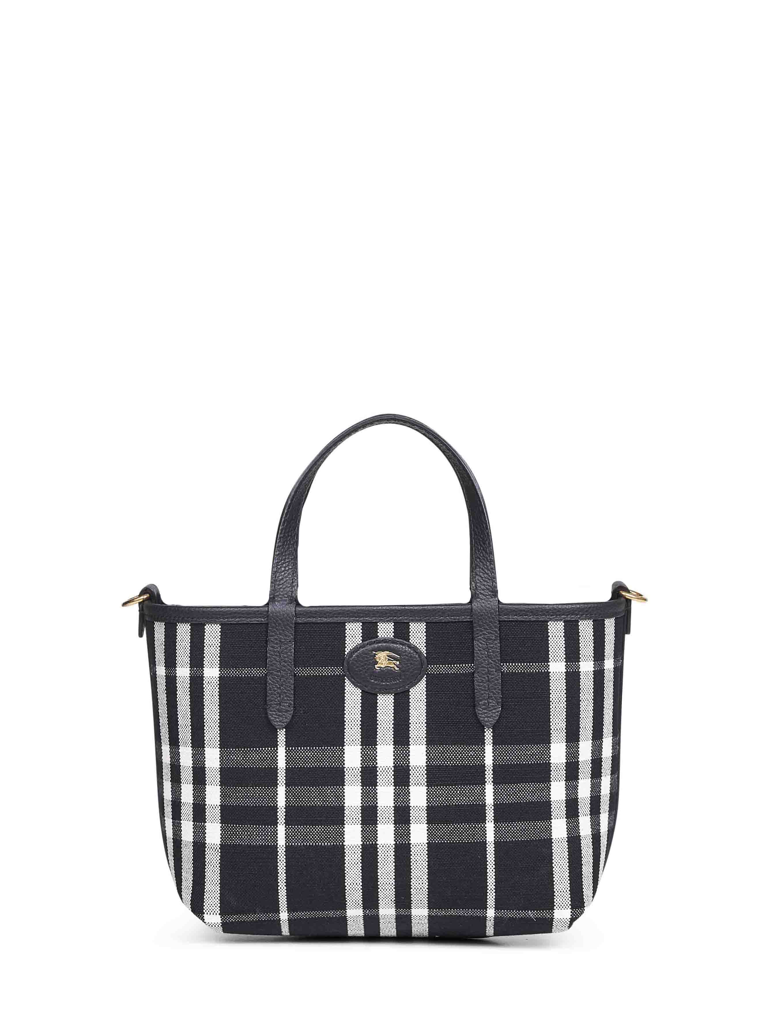 Black and calico beige Bloomsbury mini reversible tote bag