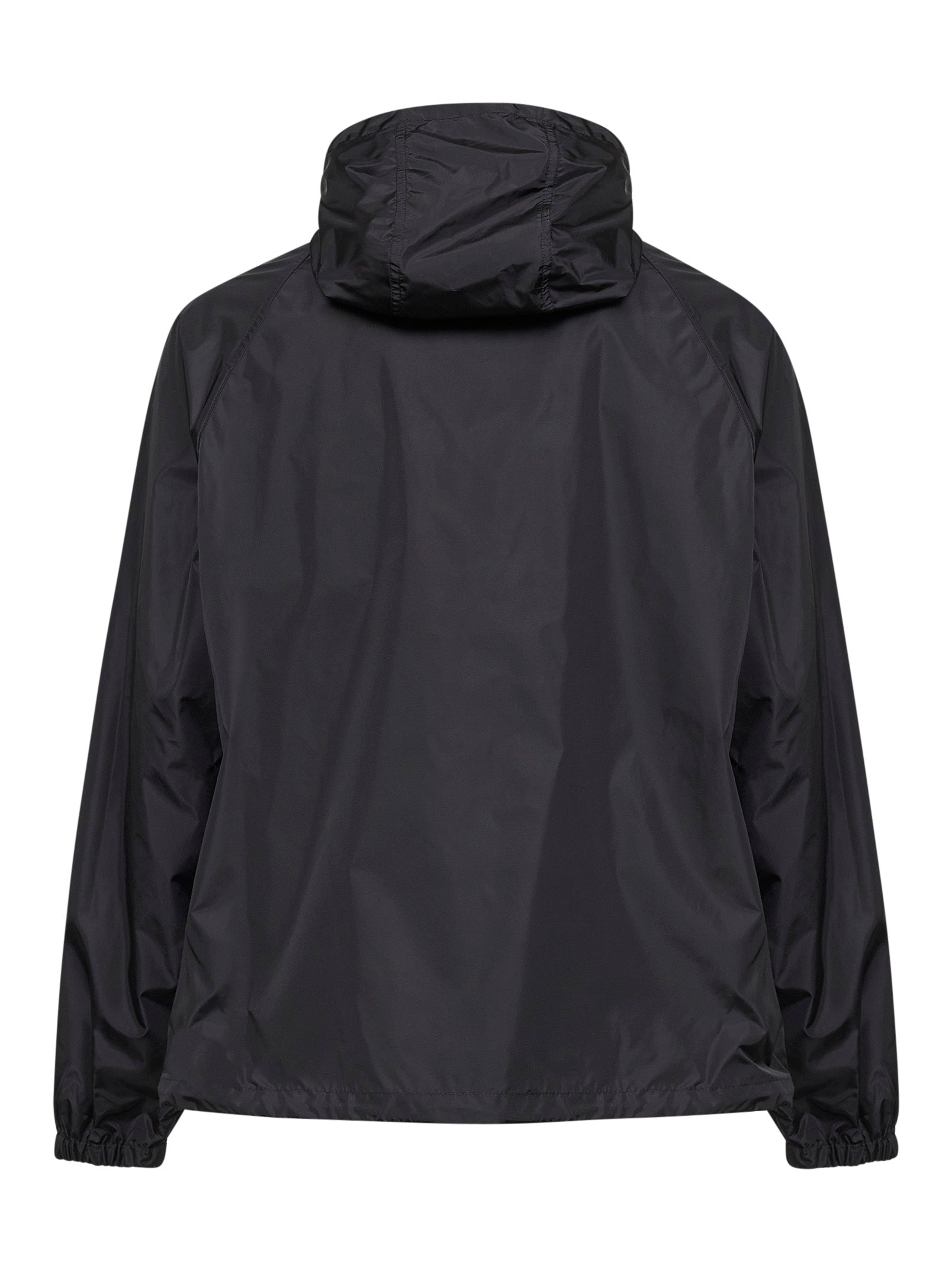 Black nylon hooded jacket with Check tape – Daniello.com