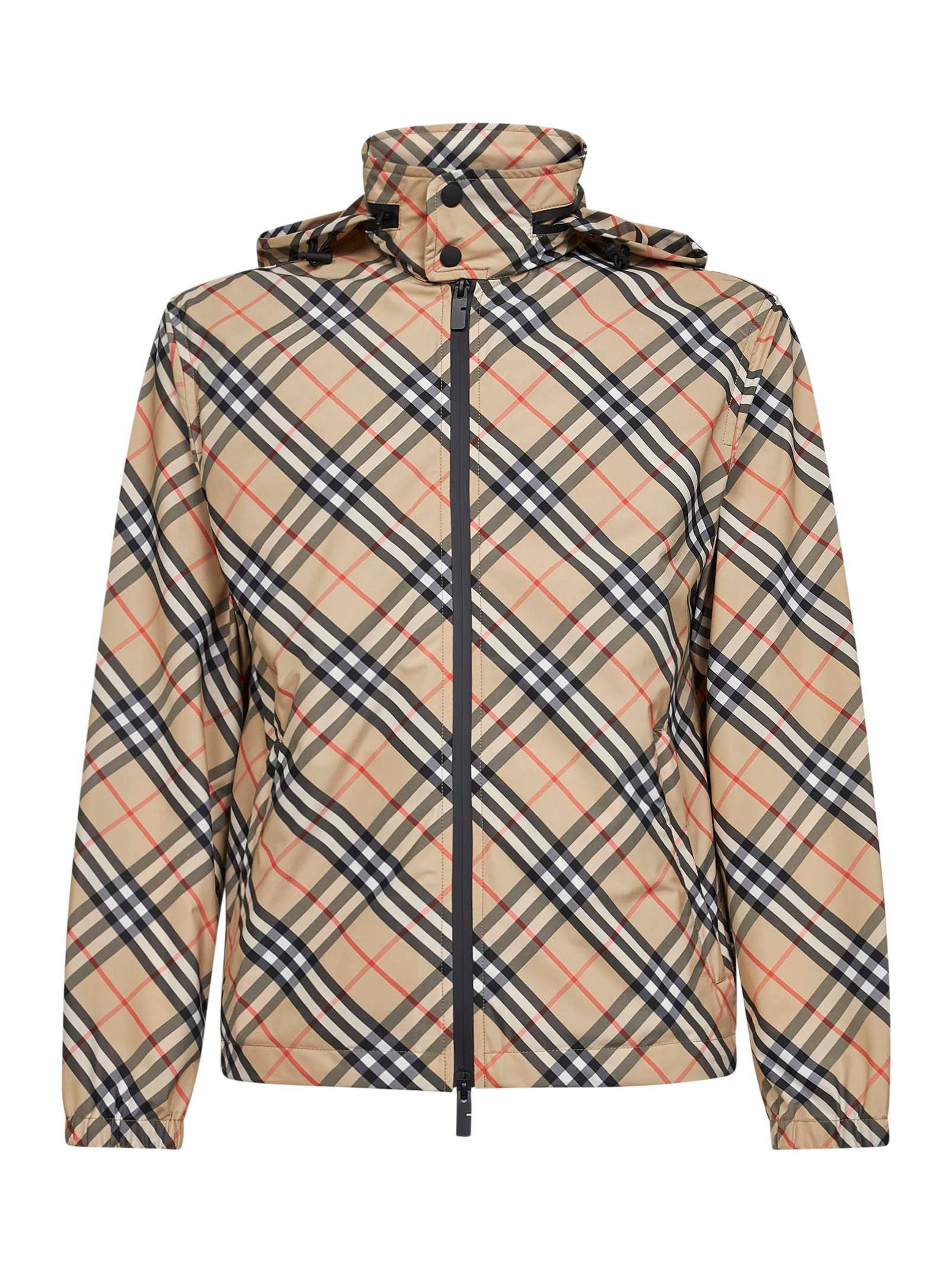 Archive beige Check hooded jacket – Daniello.com