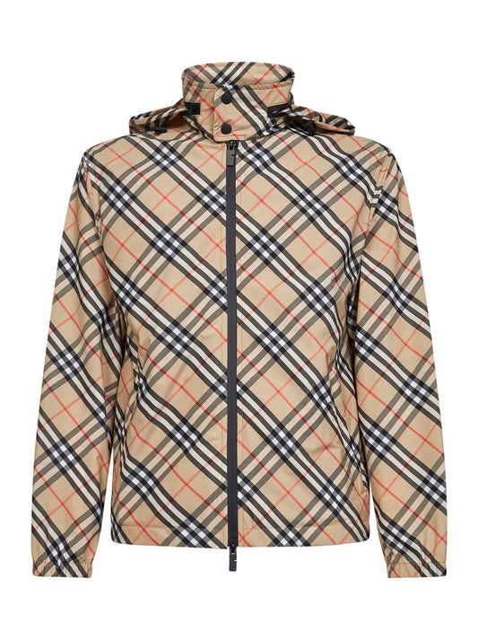 Giacca con cappuccio Check beige archivio