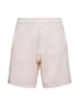 Shorts in mesh di cotone beige con finiture Check
