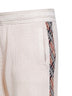 Shorts in mesh di cotone beige con finiture Check