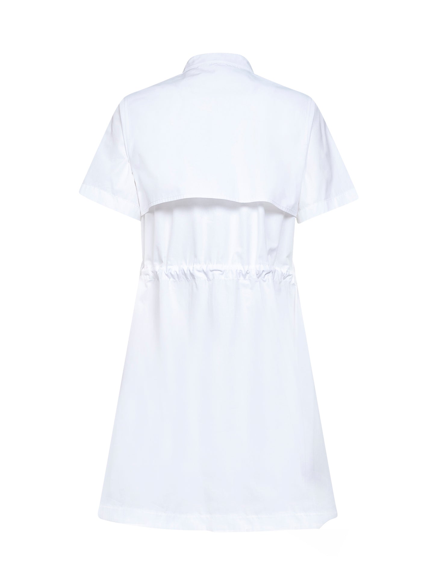 Abito corto in popeline di cotone bianco ottico