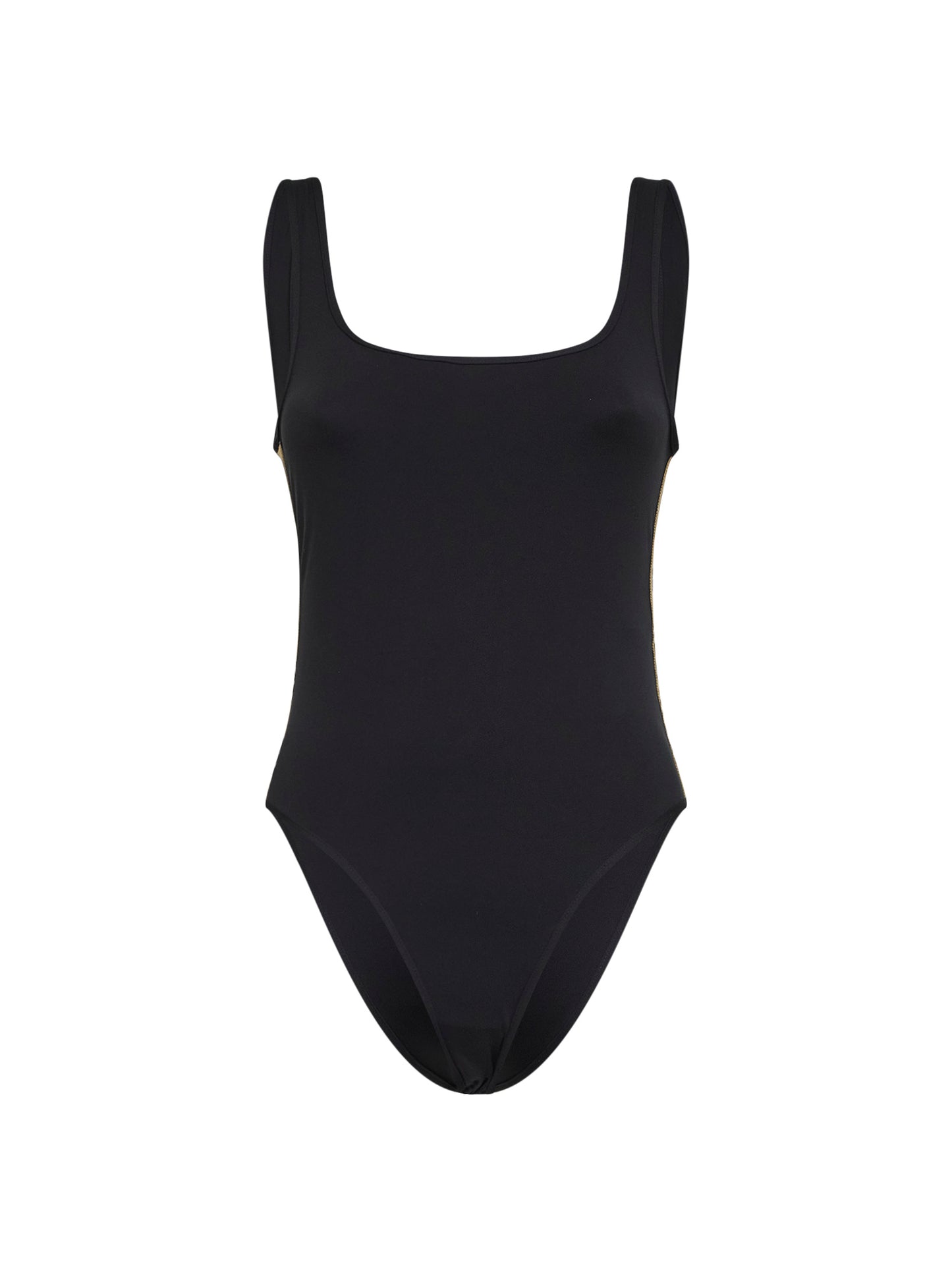 Costume da bagno in lycra nera con finiture Check