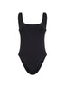 Costume da bagno in lycra nera con finiture Check