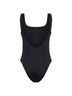 Costume da bagno in lycra nera con finiture Check