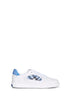 Optical white leather and cornflower blue Check Terrace sneakers