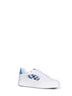 Optical white leather and cornflower blue Check Terrace sneakers