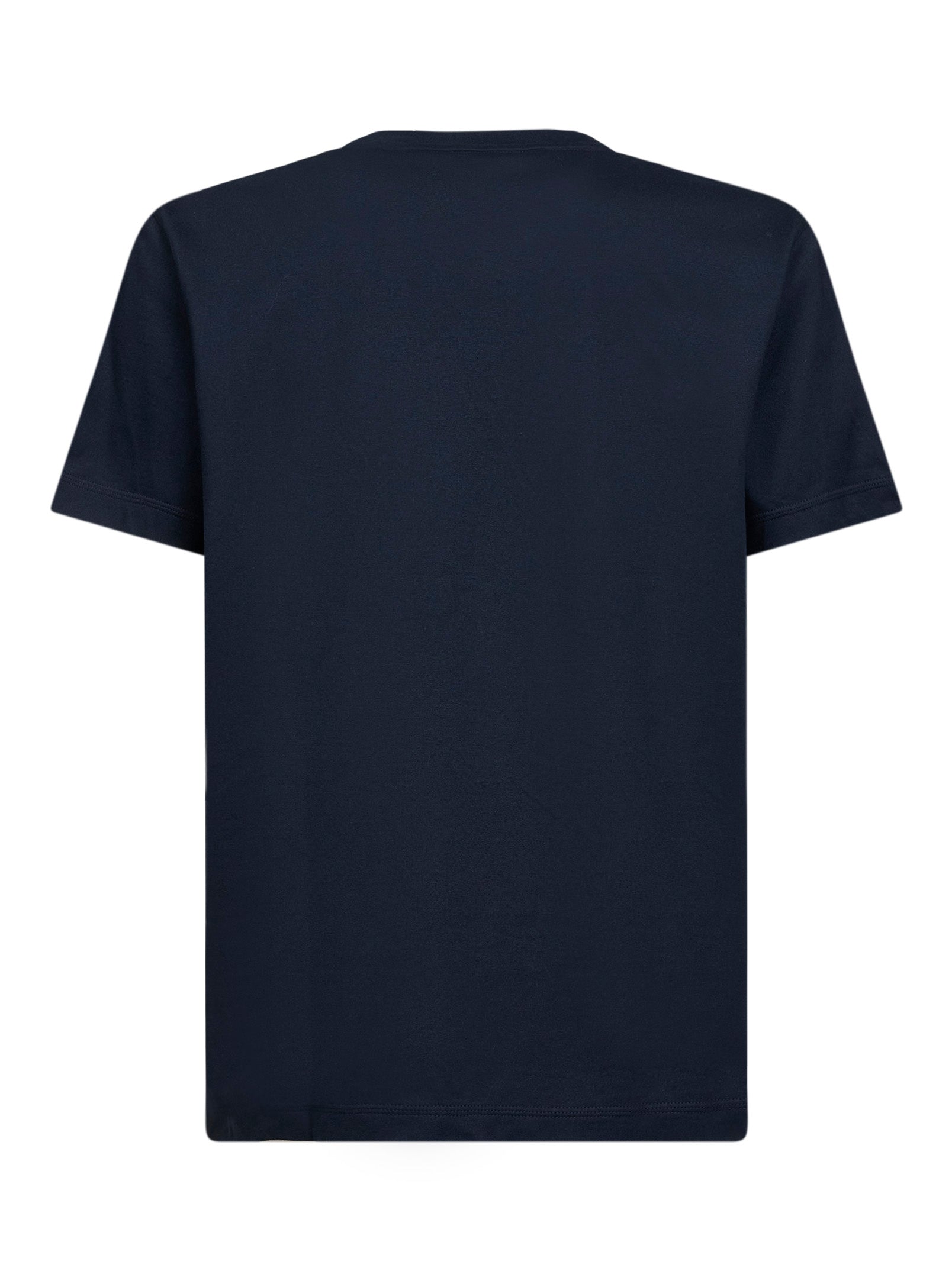 Blue cotton T-shirt with Check trims – Daniello.com