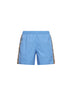 Shorts da mare in nylon azzurro con finiture Check