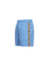 Shorts da mare in nylon azzurro con finiture Check
