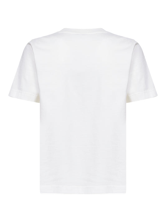 Chalk cotton T-shirt with Knight Stamp