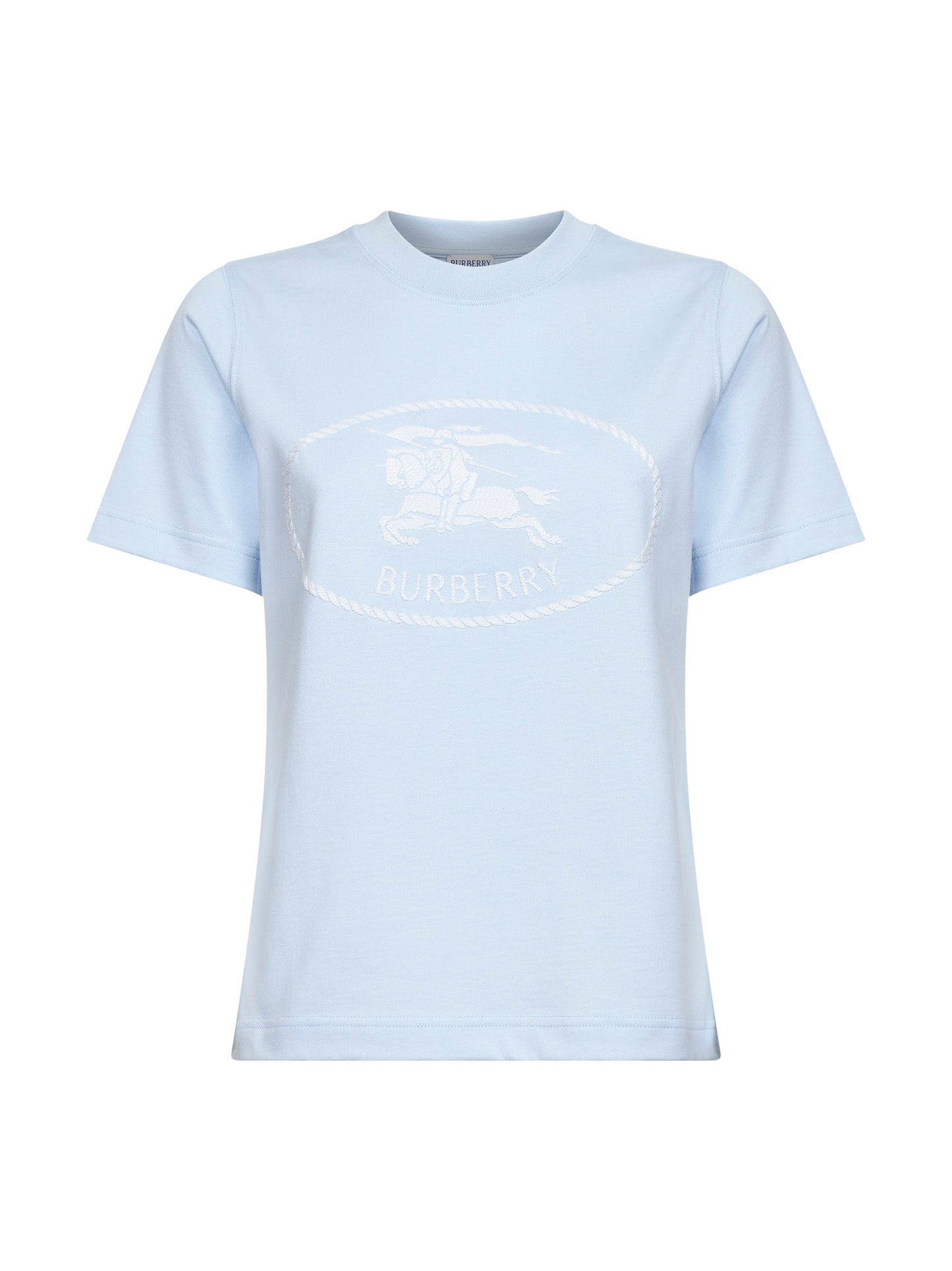 Light blue cotton T-shirt with Knight Stamp