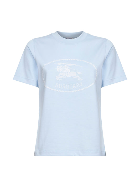 Light blue cotton T-shirt with Knight Stamp