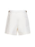 Shorts in popeline di cotone avorio con cinturini Check