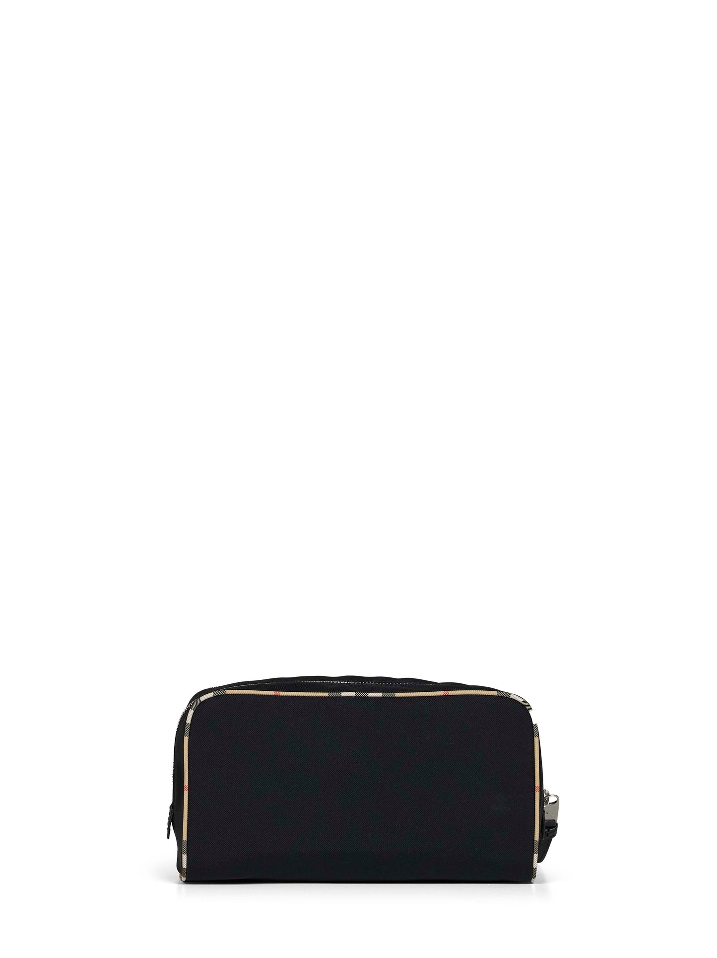 Trousse da viaggio media nera con finiture Check