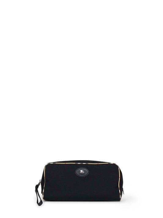 Black large travel bag with Check trims