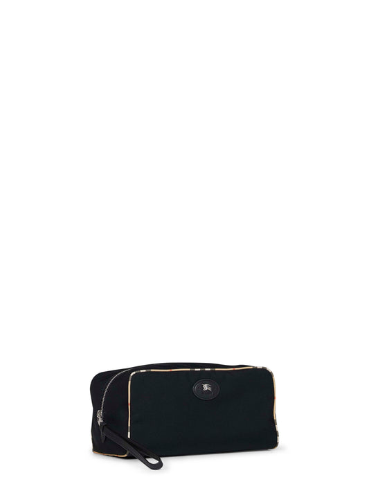Black large travel bag with Check trims