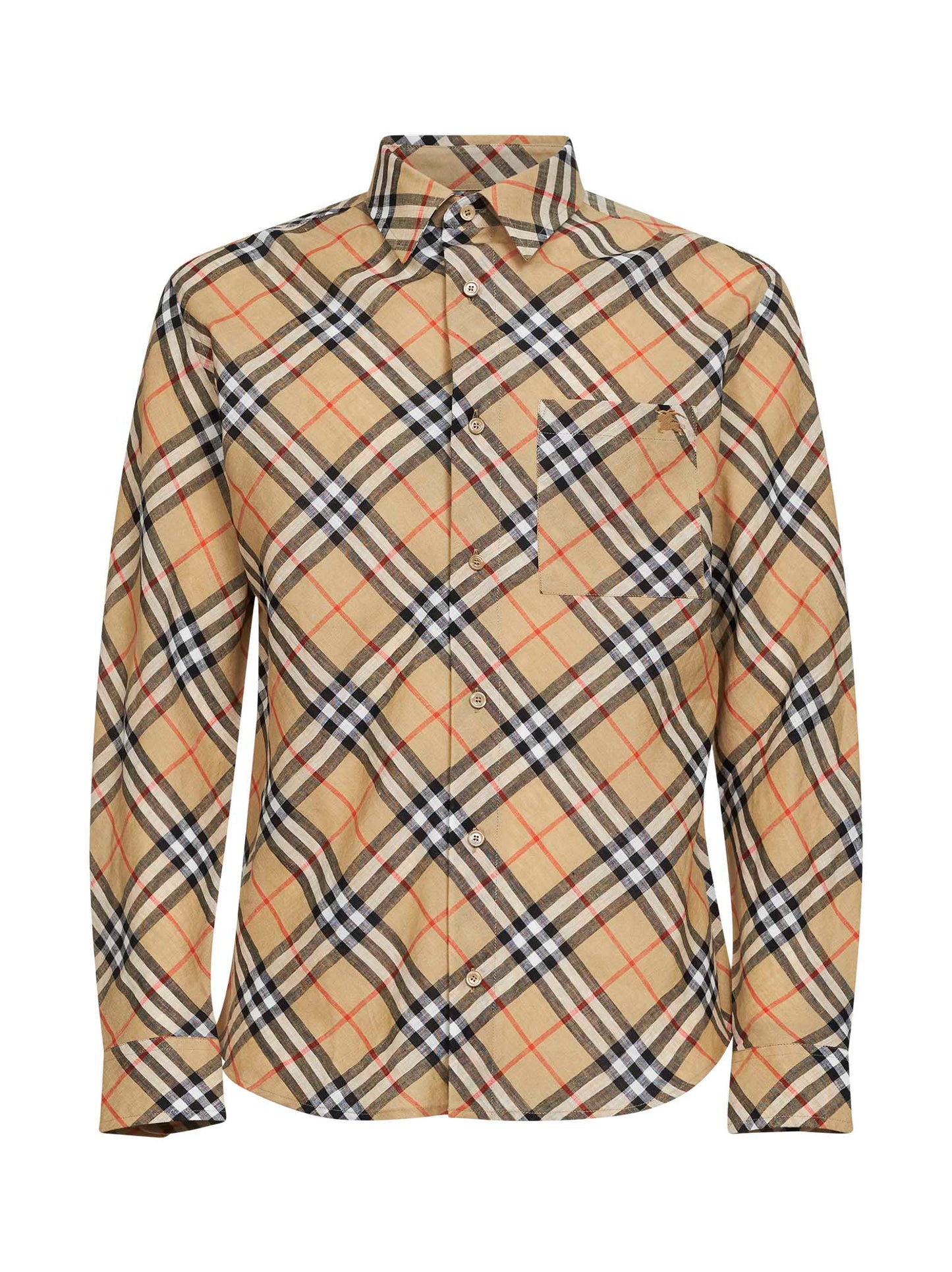 Sand Check linen shirt
