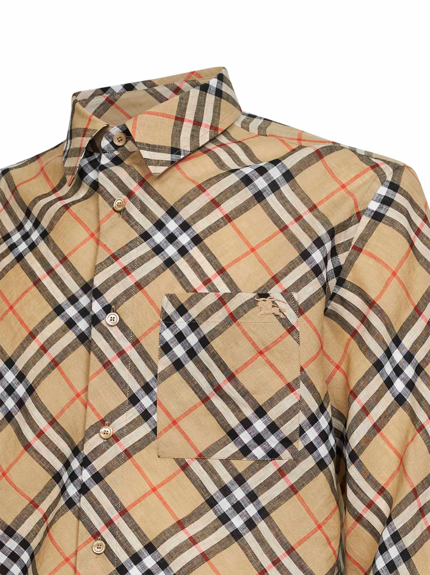 Sand Check linen shirt