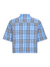 Light blue Check cotton cropped shirt