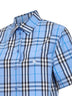 Light blue Check cotton cropped shirt