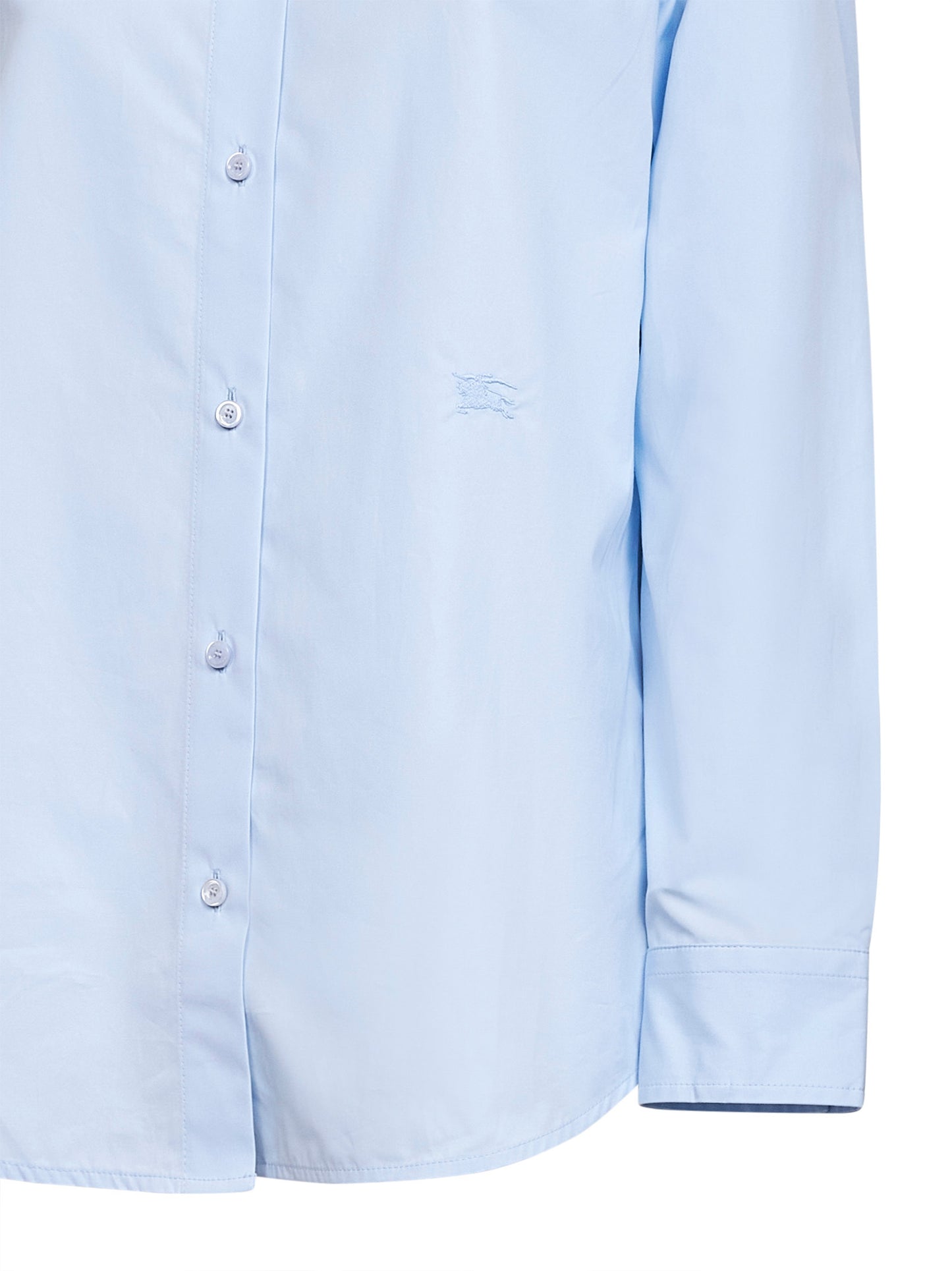 Light blue cotton poplin formal shirt with Check trims