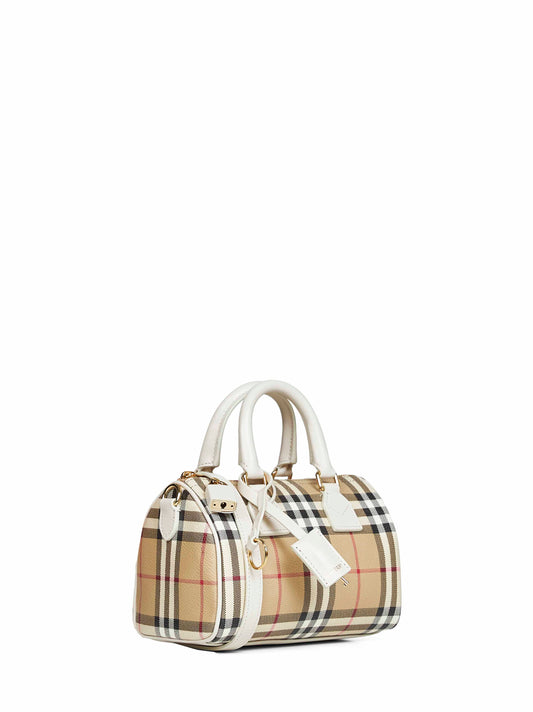 Borsa bowling mini Check beige