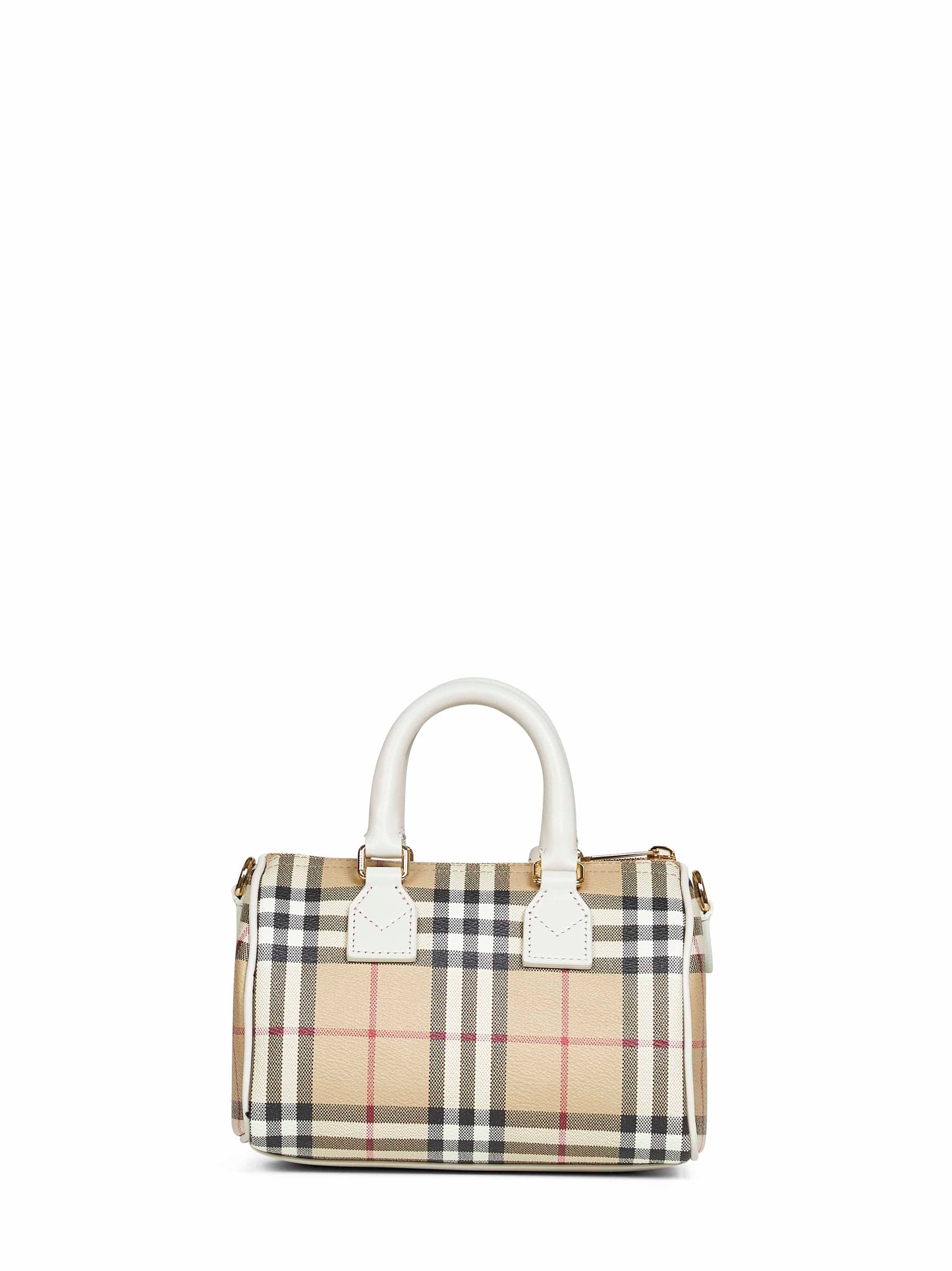 Beige Check mini bowling bag