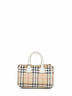 Beige Check mini bowling bag