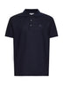 Blue cotton pique polo shirt with embroidered Equestrian Knight Design