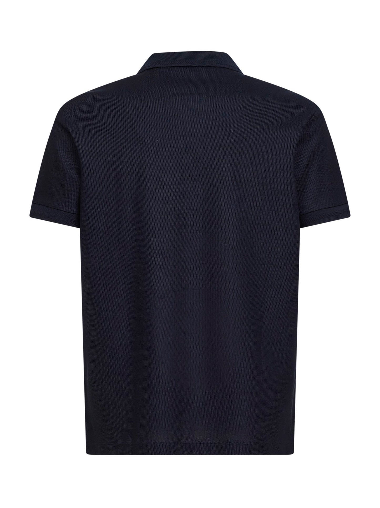 Blue cotton pique polo shirt with embroidered Equestrian Knight Design