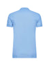 Polo in piqué di cotone azzurro con ricamo