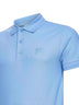 Polo in piqué di cotone azzurro con ricamo