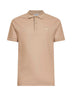 Polo in piquet di cotone beige con Equestrian Knight Design ricamato