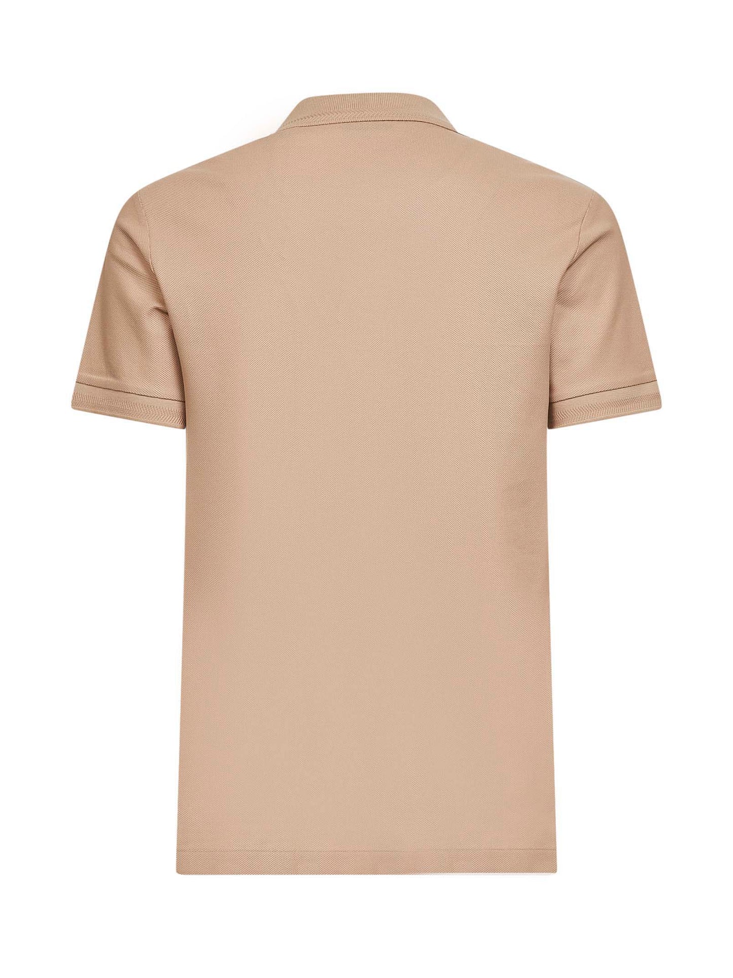 Polo in piquet di cotone beige con Equestrian Knight Design ricamato