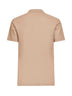 Polo in piquet di cotone beige con Equestrian Knight Design ricamato