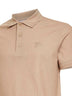 Polo in piquet di cotone beige con Equestrian Knight Design ricamato